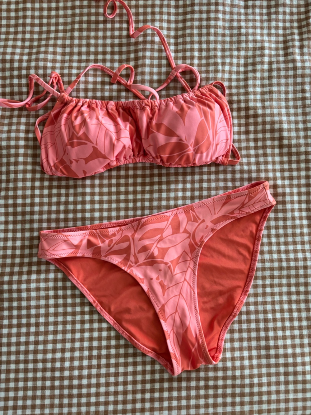 aerie Coral Printed Bikini set